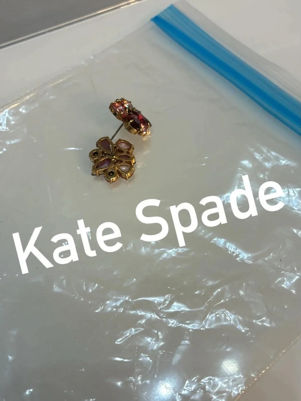 Kate spade Gold-Tone Pink Cluster Crystal Stud Earrings